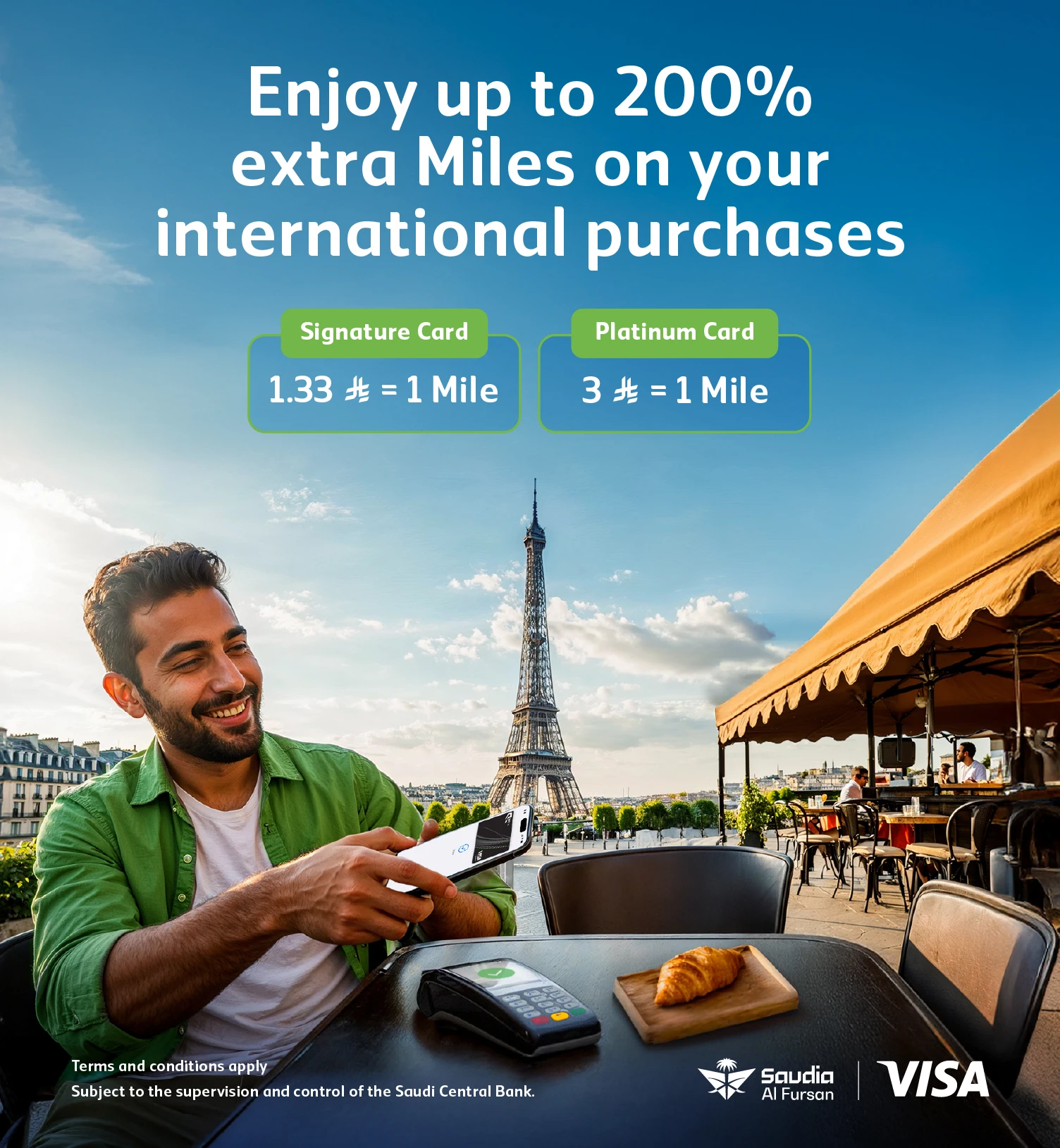 Get up to 200% extra miles on your purchases